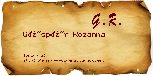 Gáspár Rozanna névjegykártya